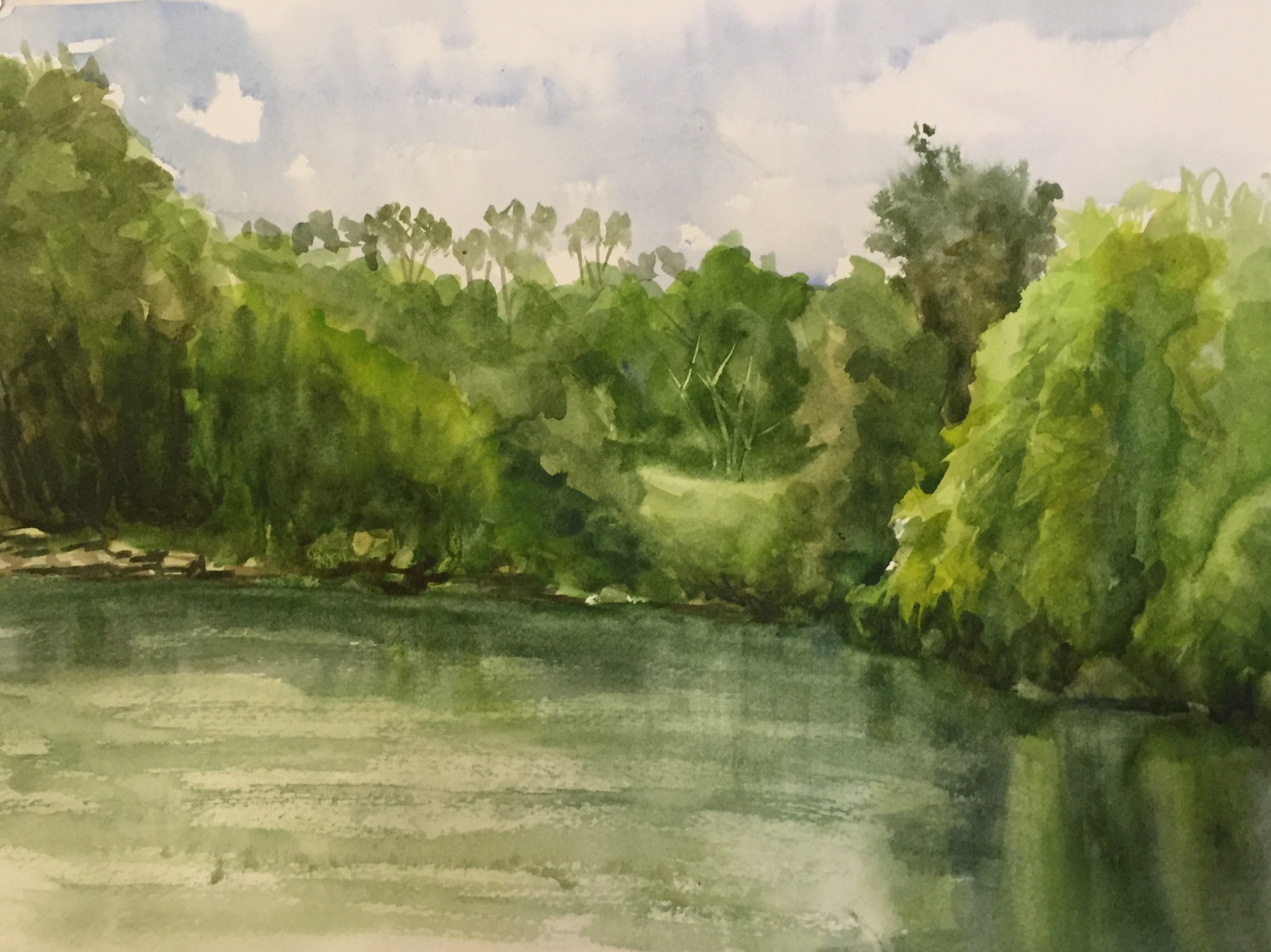 Kennebec River Study - Gardiner by Linda Clowes Murray